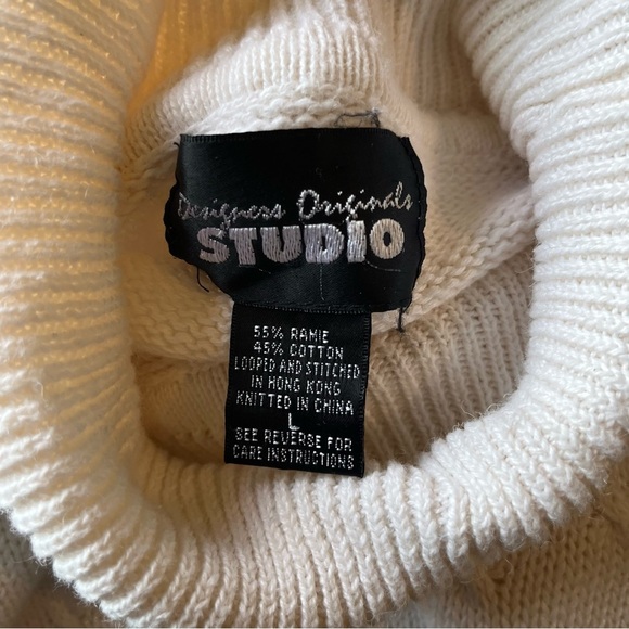 Designer Originals Studio Cream Knit Sweater Size Large - Picture 7 of 8